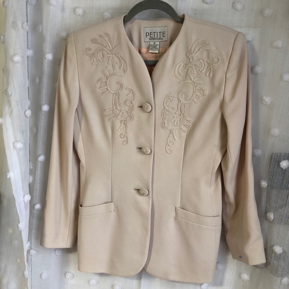 VINTAGE Petite Sophisticate Embellished Blazer
